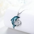 thumbnail image 6 of Midir&Etain Women's Dolphin Necklace 925 Sterling Silver Dolphin Crystal Pendant Blue Crystal Ocean Jewelry Gift for Women, 6 of 6