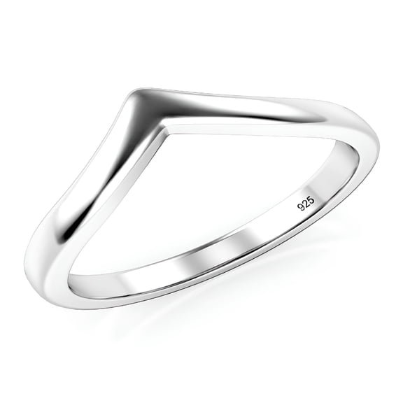 DESIGNICE Sterling Silver 925 Chevron Stackable Ring