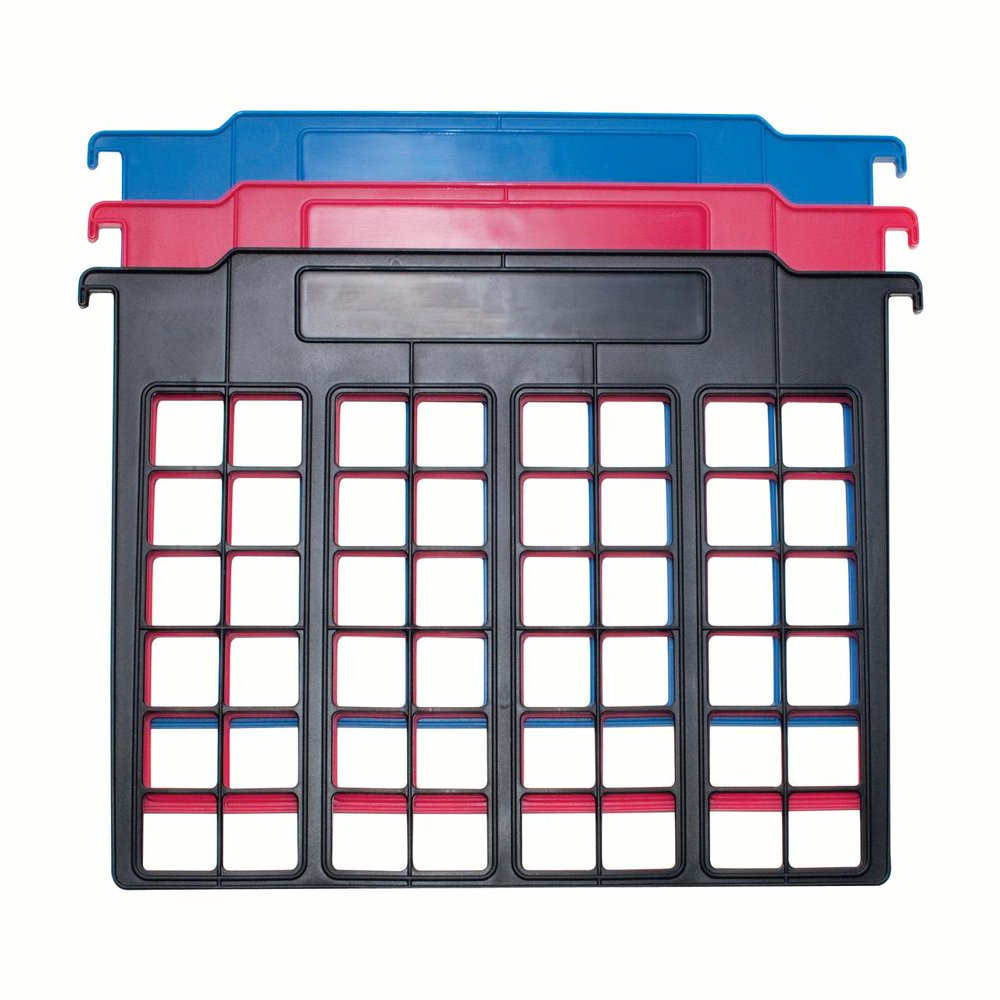 File & Folder Dividers, 3 Count, Red/Blue/Black