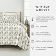 thumbnail image 6 of Noble Linens Navy Feathers Pattern 3-Piece Duvet Cover Set, King/Calking, 6 of 11