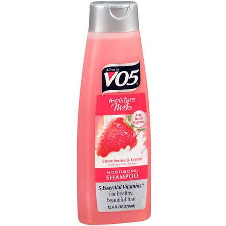 (3 Pack) Alberto VO5 Moisture Milks Strawberries and Cream Moisturizing Shampoo, 12.5