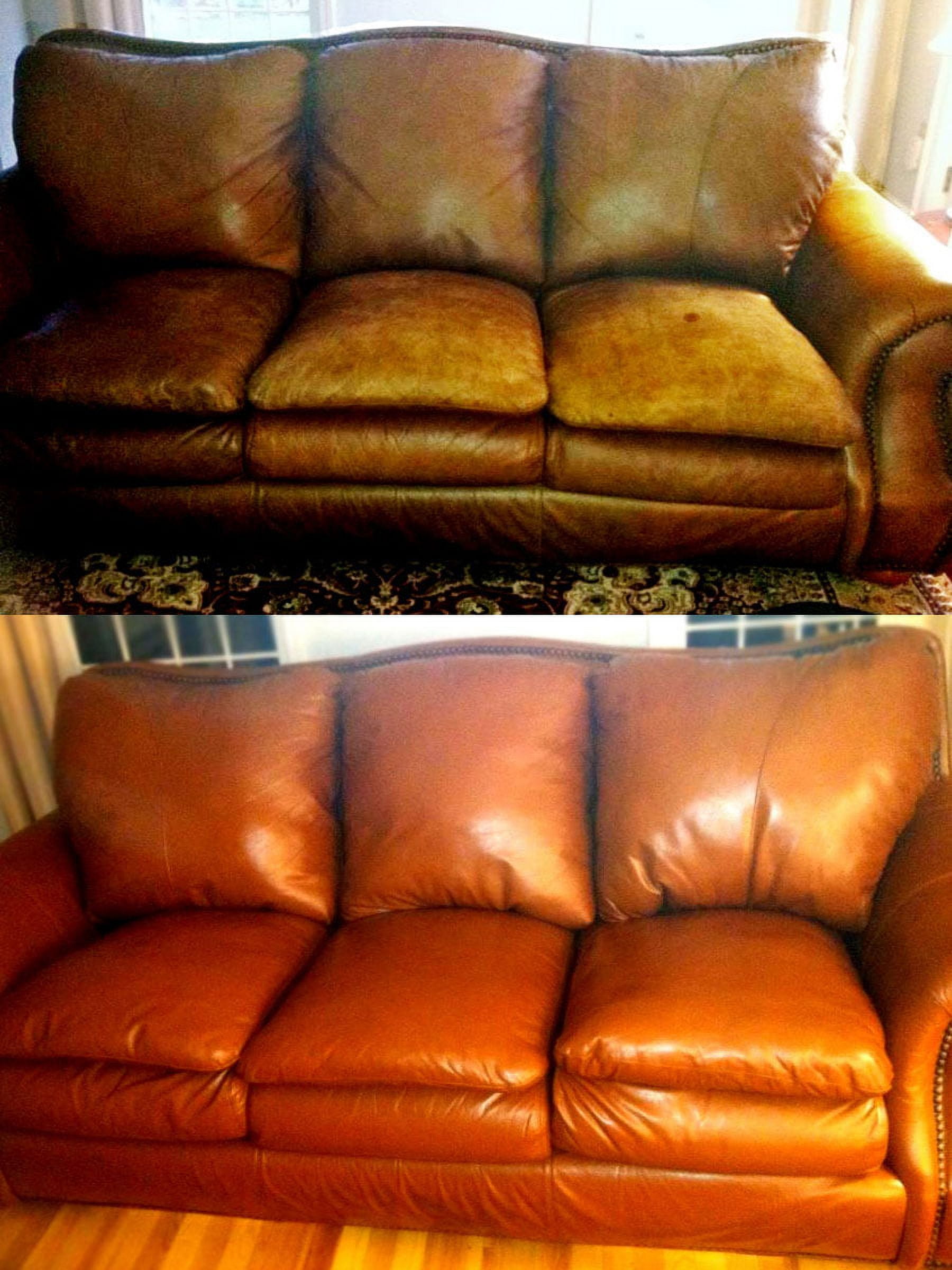 Furniture Leather Max MEGA Repair Kit / Leather Restorer / 8 Oz Refinish 2  Oz Conditioner / 4 Oz Top Coat / Black and White 1 Oz Color Changer /  Sponge (Dark Brown) 