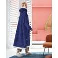 thumbnail image 2 of Fantaslook Oversized Wearable Blanket Hoodie, Long Flannel Sherpa Fleece Blanket Hoodie Sweatshirt for Adults Women Men, Plush Blanket with Hood, Pocket & Sleeves, 2 of 5