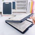 thumbnail image 2 of kurtrusly Storage Bag Writing Clipboard Paper Organizer Simple Style Exquisite Long-lasting Student Accessories Practical Dark Blue, 2 of 9