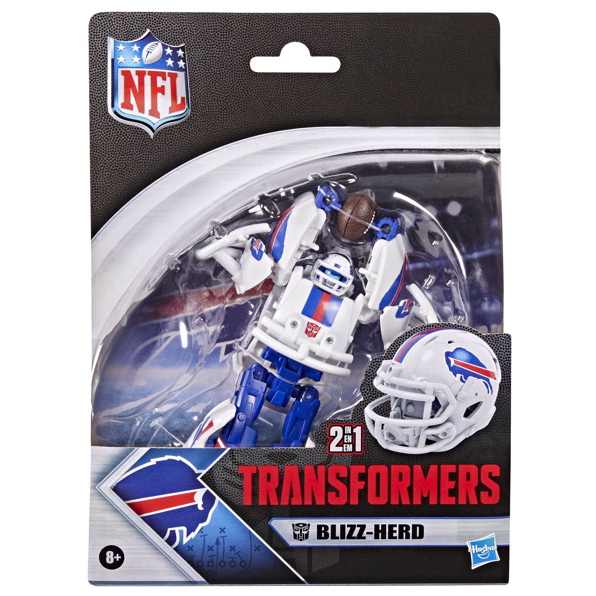 Transformers Toys NFL Buffalo Bills Blizz-herd, 5.5" Collectible Action Figure, 8+