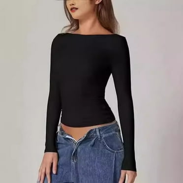 Women's Sexy Long Sleeve Shirt Black