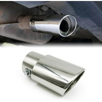 DEXIMRO Stainless Steel Car Exhaust Tip, 2.5" to 3.3" Adjustable Car Decoration Chrome-Plated Finish Exhaust Tailpipe, Universal Car Exhaust Pipe Modification Tail Throat Tail Pipe (Silver)