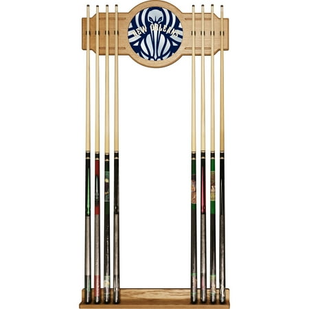 Milwaukee Bucks NBA Fade Stained Wood Cue Rack with Mirror - Good Land Green, White