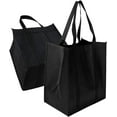 thumbnail image 6 of 2 Pack Black Shopping Bags, Reusable Shopping Bag Grocery Bag Tote Bag, Foldable, Washable, Stands Upright, Reinforced Bag with Small Hook for Life, Family, Holiday, Picnic, Camping, 6 of 7