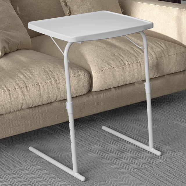 Mesa Allpop Max - Bandeja de TV plegable y ajustable (56 x 44 x 74 cm), color blanco