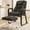 /Black with Footstool, variant on Accent Chair With Arms Modern Recliner Chair For Adults Lying Flat Sofa Reading Chair Backrest Adjustment Cozy Chair For Bedroom Indoor,Lounge Armchair Desk Chair