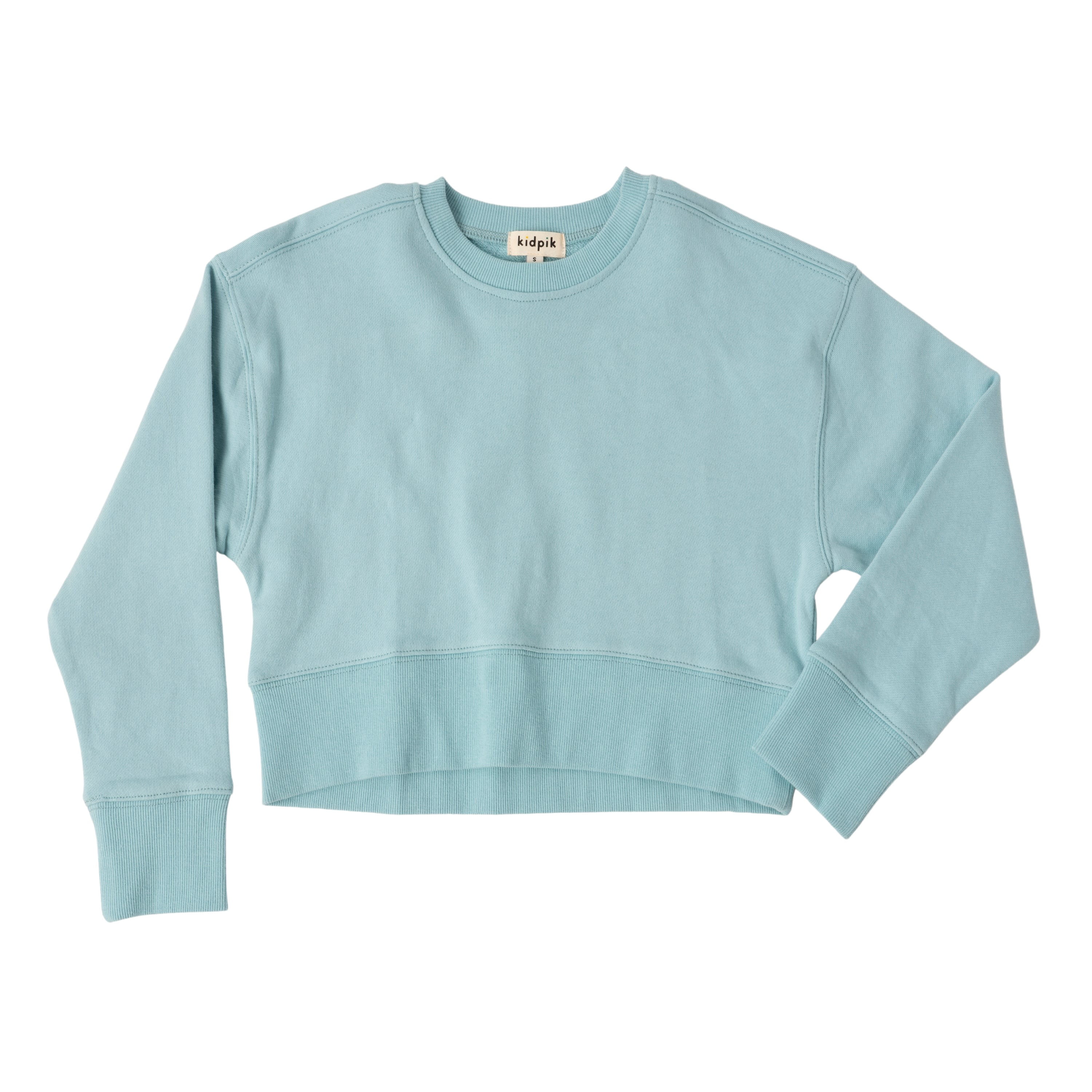 KIDPIK Girls Long Sleeve Oversized Cropped Sweatshirt, Size: 2T - XXL ...