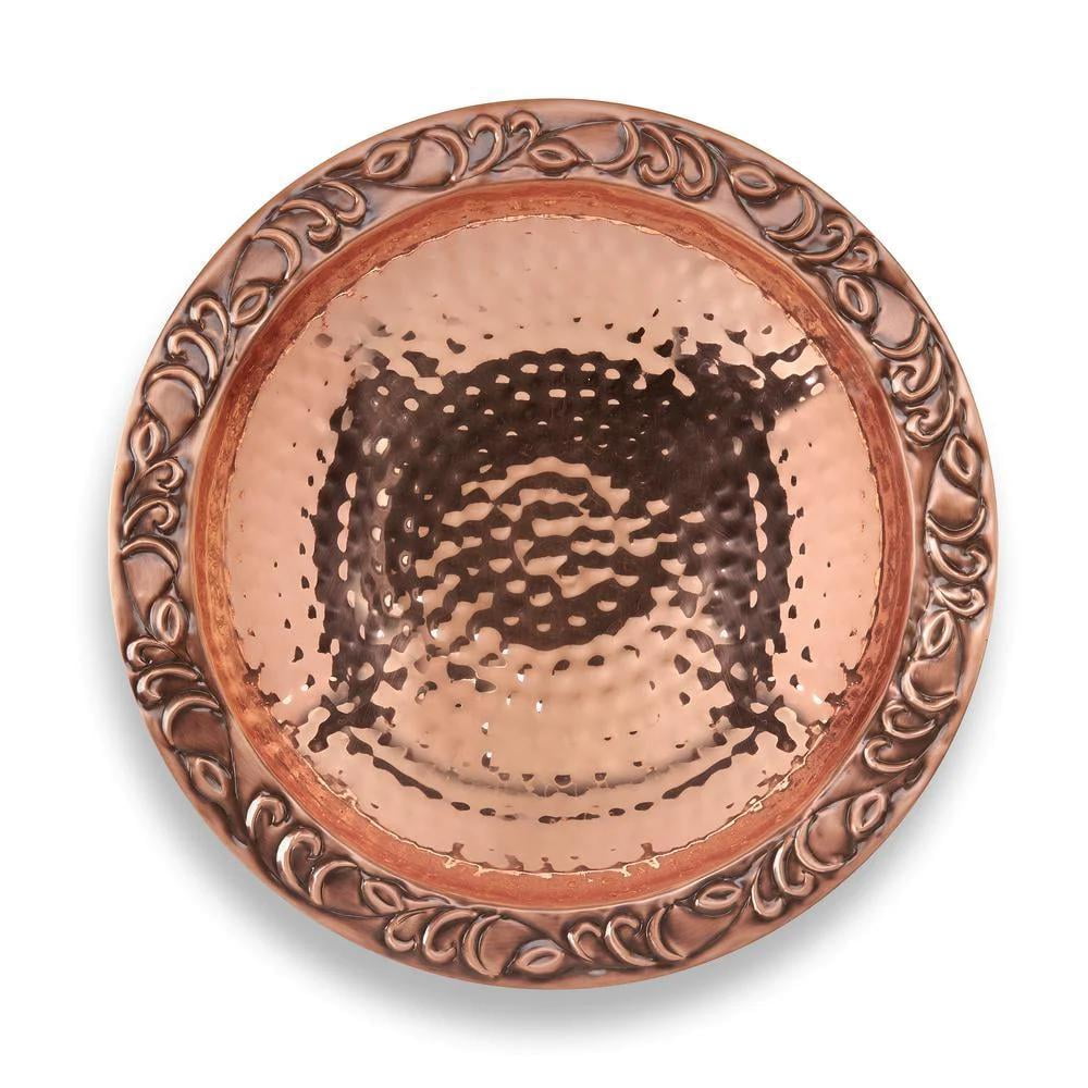 Good Directions BBG Pure Copper Garden Pole Bird Bath, 13" Basin