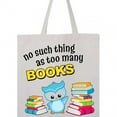 thumbnail image 4 of Inktastic No Such Thing As Too Many Books with Cute Owl Tote Bag, 4 of 4