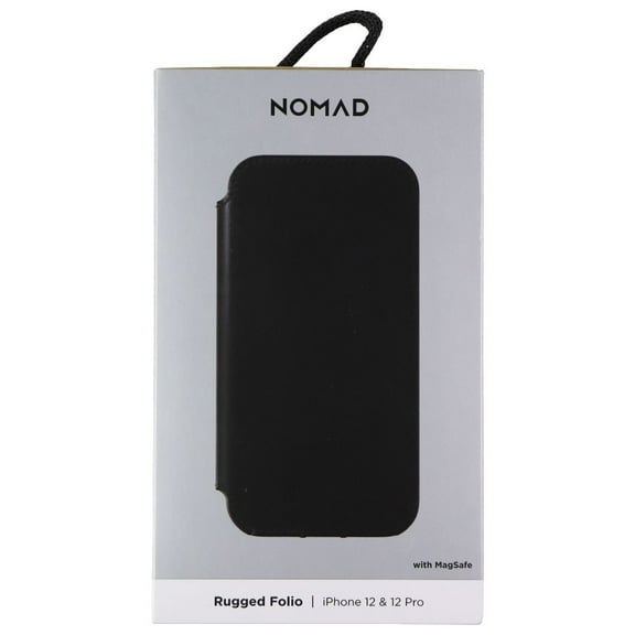 Nomad Rugged FolioWallet Case for MagSafe for iPhone12 Pro-Black Horween Leather