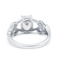 thumbnail image 3 of Simulated Cubic Zirconia Size-5 Oval Solitaire Celtic Wedding Engagement Ring Vintage 925 Sterling Silver, 3 of 7