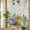 SteelBlue Linen, variant on Eucalyptus Leaves Privacy Window Film, Decorative Stained Glass Window Film, Spring Sage Green Summer Botanical Resuable Rainbow Static Cling for Home Bathroom Living Room Glass Door 17.7"x39.3"