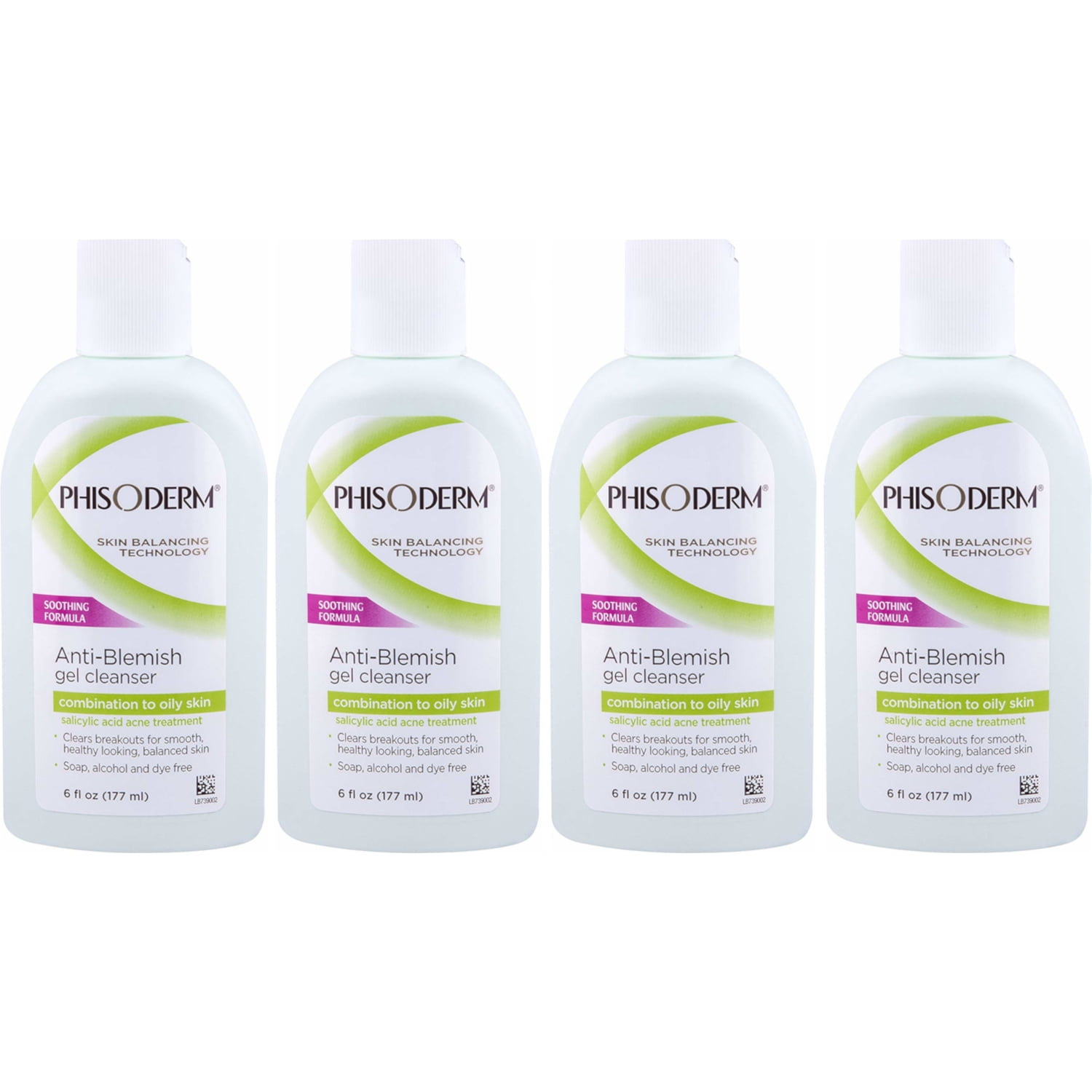 Phisoderm Anti-Blemish Gel Cleanser 6 oz (Pack of 4)