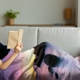 thumbnail image 3 of Landscape Soft Flannel Fleece Throw Blanket, Summer Sandy Beach by the River with Fairy Sky Relax Simple Life Art Photo, Cozy Plush for Indoor and Outdoor Use, 70" x 90", Purple Cream, by Ambesonne, 3 of 5