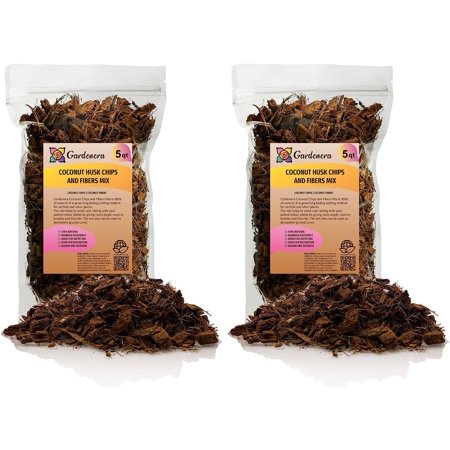 ? PREMIUM Coconut Husk Chips and Fibers Mix for Orchids  Houseplant  Monstera and Fiddle Leaf Fig by ://N ? LOVA - 10 Quart Bag