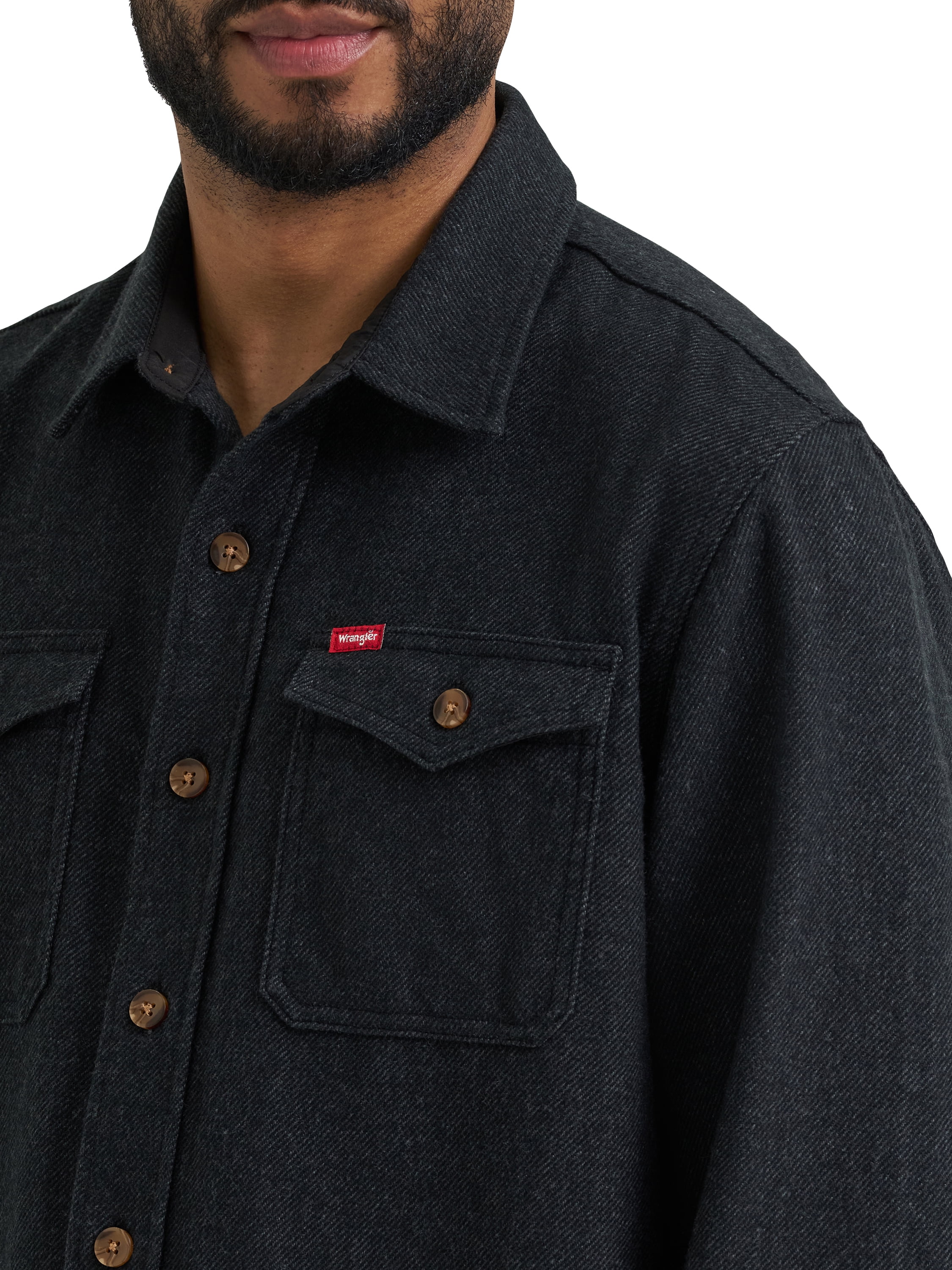 Wrangler® Men's Brushed Fleece Flannel Shirt Jacket, S-3XL
