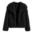 thumbnail image 5 of XIMIN Girls Faux Fur Coat Kids Windproof Thick Fluffy Long Sleeve Cozy Lapel Collar Plush Outerwear Open Front Fuzzy Jacket Warm Winter Shaggy Outwear with Pockets, 5 of 5