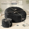 thumbnail image 3 of XIZZI Bean Bag Sofa with Ottoman, Cozy Home Decor with Durable High-Resilience Foam, Easy Mobility & Washable Cover, Soft Flannel, Black, 3 of 10