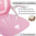 thumbnail image 5 of Mid-Back Swivel Ergonomic Office Chair with Adjustable Arms Mesh Lumbar Support for Computer Task Work, Pink, 5 of 6
