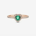 thumbnail image 2 of Anillo de Corazón Elevado Verde Brillante con Caja de Obsequio (5), 2 of 6
