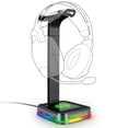 thumbnail image 2 of HyperGear 15624 RGB Command Station Headset Stand Black, 2 of 3