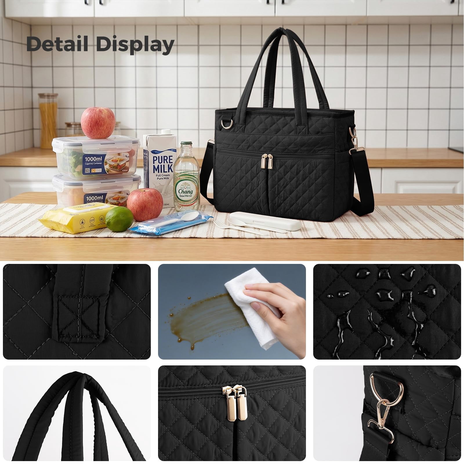Extra-large Lunch Bag  Box Insulated For Women Tote Soft Cooler Work Outdoor Picnic Trips