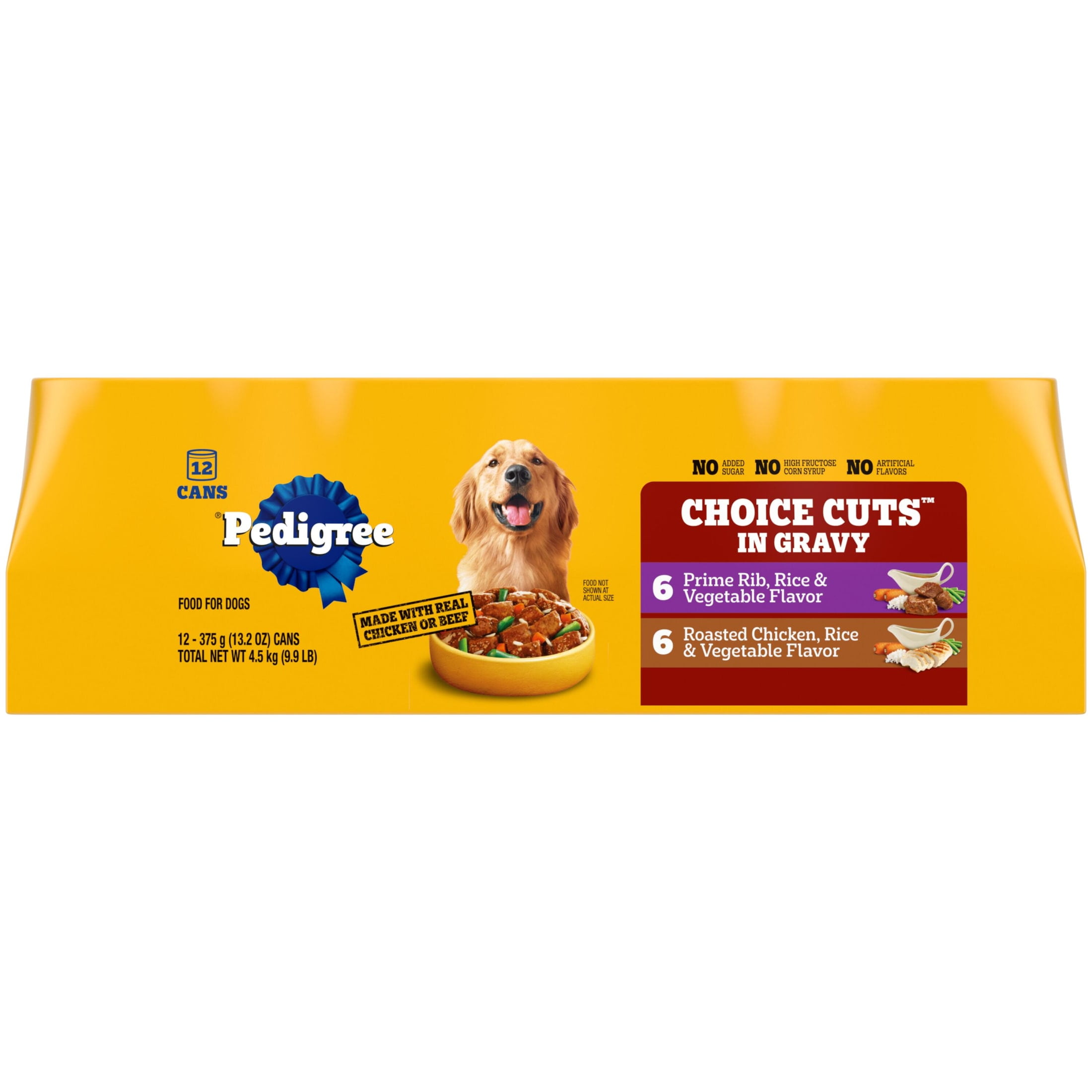 Pedigree Choice Cuts In Gravy Adult Soft Wet Dog Food Prime Rib Multipack, 13.2 Oz Cans 12 Pack