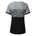 thumbnail image 5 of Pompotops Mode Femme Blouse à Col Rond Imprimé Manches Courtes T-Shirt Hauts d'Été, 5 of 5