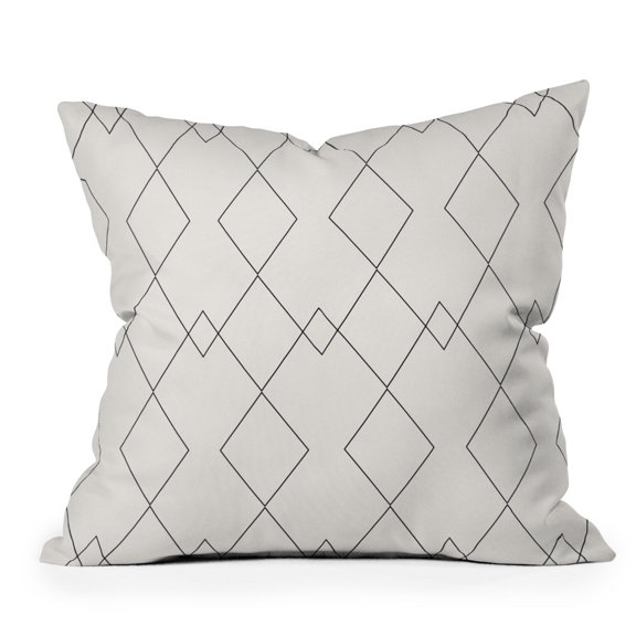 Society6 Colour Poems Moroccan Minimalist White 16" x 16" Decorative Throw Pillow