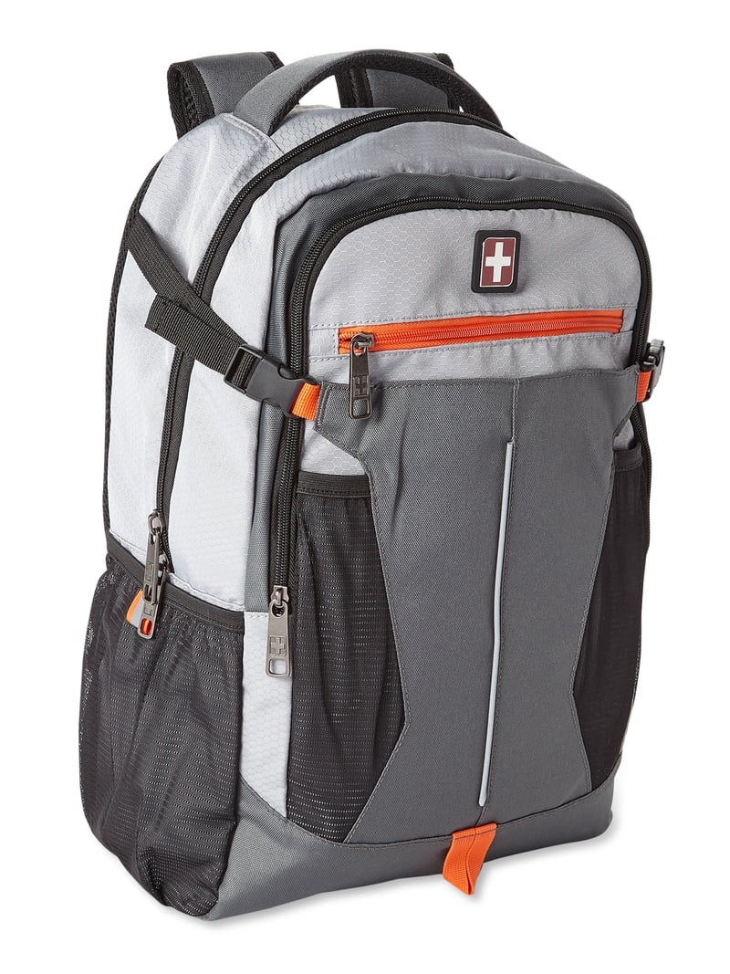 Swiss Tech Unisex Adult Banded Backpack Grey Orange - Walmart.com