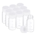 thumbnail image 1 of Uxcell 10 piezas de viales de vidrio claros de 5 ml con tapa de rosca blanca, botellas de muestra graduadas de vidrio borosilicato, 1 of 6
