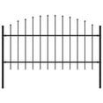 thumbnail image 4 of vidaXL Garden Fence Patio Privacy Screen Fence Wall with Spear Top Steel Black, 4 of 60
