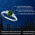 thumbnail image 2 of Gem Stone King 925 Sterling Silver Green Chrome Diopside and White Topaz Engagement Ring for Women | 1.13 Cttw | Oval 7X5MM | Gemstone Birthstone | Size 9, 2 of 6