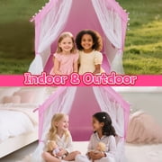 Girls Play Tent - Pink Play House Tent for Kids, Indoor Outdoor Play Tent for Toddlers Girls 3-8