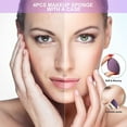 thumbnail image 4 of DUAIU 4 Pcs Makeup Sponge Set Latex Free Makeup Blenders, for Liquid, Cream, and Powder, Multicolored Makeup Sponges with Storage Box (Morandi Purple), 4 of 5