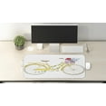 thumbnail image 2 of Vintage Computer Mouse Pad, Watercolor Style Effect Bicycle Leaves and Flowers in the Basket Pattern, Rectangle Non-Slip Rubber Mousepad Large, 31" x 12" Gaming Size, White and Yellow, by Ambesonne, 2 of 2