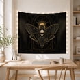 thumbnail image 5 of Gold Moth Celestial Tapestry on Black Background, 5 of 7