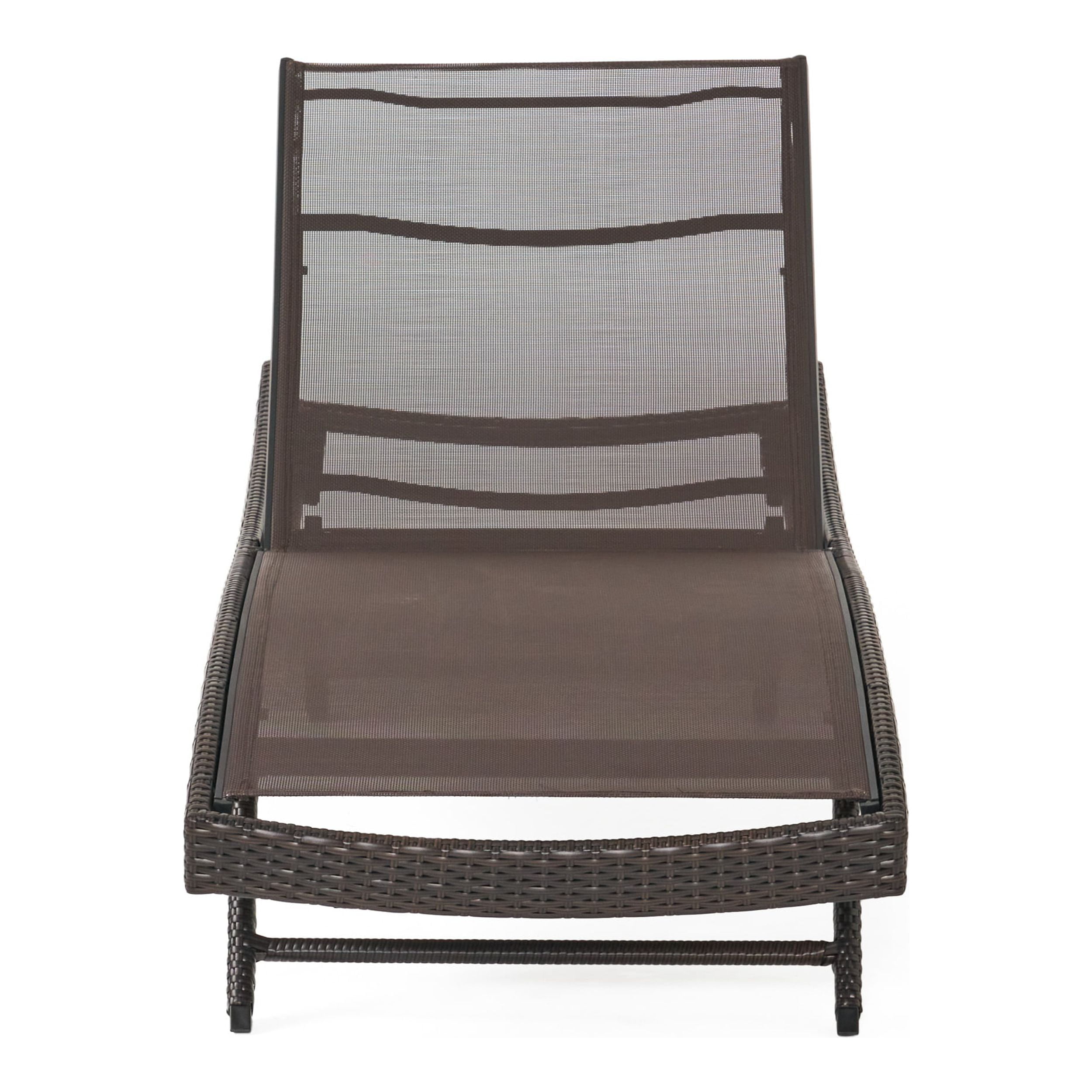 Brown Textilene Chaise Lounge (set of 2)