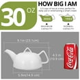 thumbnail image 7 of Porcelain Teapot, Ceramic Tea Pot w/ Removable Lid, Beverage Serveware Set for 3-4 Tea Cups, Coffee Mugs, Modern English Classic Style, Microwave Oven & Dishwasher Safe - 30 Ounce, Pure White, 7 of 7