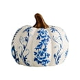 thumbnail image 2 of erdimoy Blue & White Floral Ceramic Pumpkin Decor, Multi‑Size Chinoiserie Fall Pumpkin Tabletop Figurine, Thanksgiving Harvest Season Mantel Shelf Home Ornament, 2 of 6