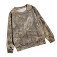 thumbnail image 2 of Grblisyd Camo Hoodie Kids Cute Graphic Sweatshirt Maple Leaf Print Shirt Pullover Fall Crewneck Teen Girl Clothes Khaki 140, 2 of 5