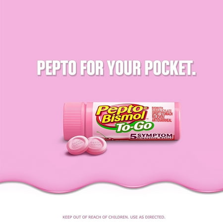 Pepto-Bismol To-Go Chewable Tablets, Cherry - 12 Ea
