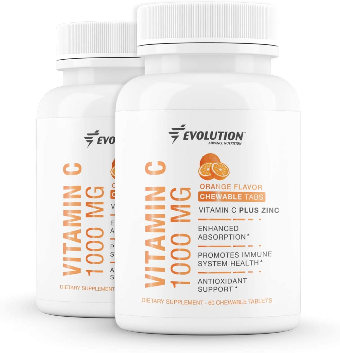 Evolution Advance Nutrition Vitamin C with Zinc, Keto, Vegan, Orange