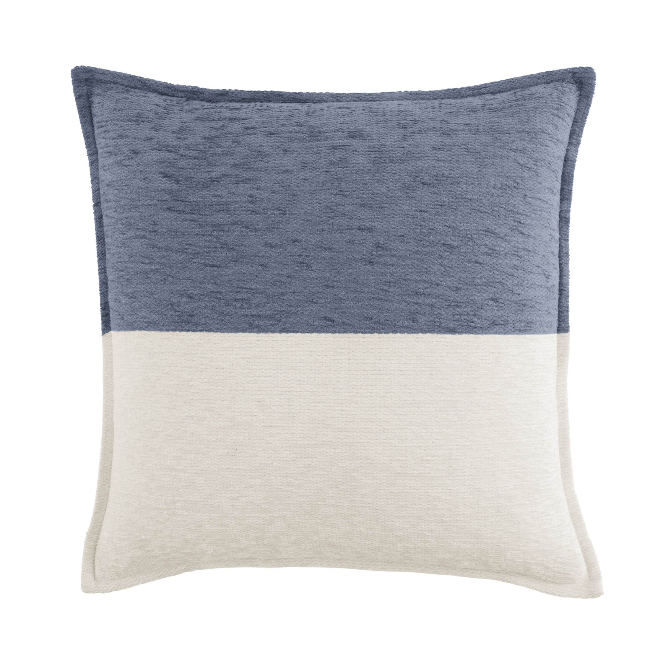 (2 pack) Mainstays 18" x 18" Two-Toned Washed Indigo Polyester Cotton Square Decorative Throw Pillow