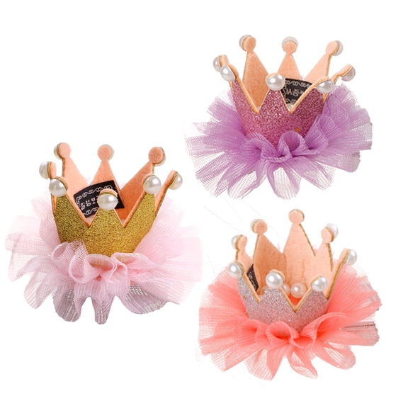 BESTYASH Dog Crown Violet Mesh Birthday Party Hat for Pet Use Adjustable Strap
